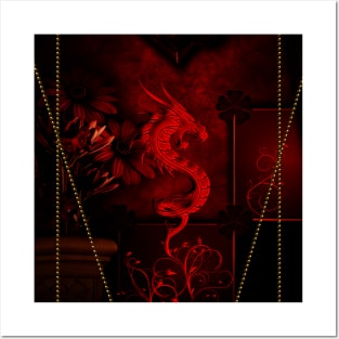 Wonderful red chinese dragon Posters and Art